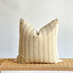 Neutral Boho Pillow Cover Set Textured Beige Linen, Handmade - thumbnail 2