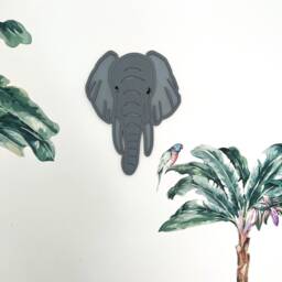 Wooden Elephant - Safari Nursery Decor - Wall Art - Elephant Jungle Art - thumbnail 3