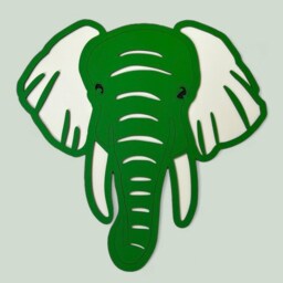 Wooden Elephant - Safari Nursery Decor - Wall Art - Elephant Jungle Art - thumbnail 2