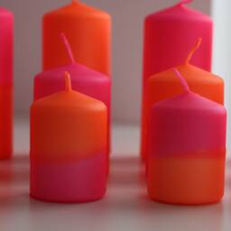 Dip Dye Block Candle/Colorful Candles Neon Gift - thumbnail 2