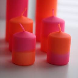 Dip Dye Block Candle/Colorful Candles Neon Gift - thumbnail 3