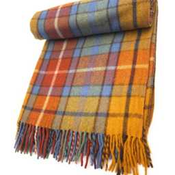 Buchanan Ancient Tartan Wool Knee Blanket, Scottish Made, Fringed Throw - thumbnail 3