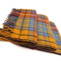 Buchanan Ancient Tartan Wool Knee Blanket, Scottish Made, Fringed Throw - thumbnail 2