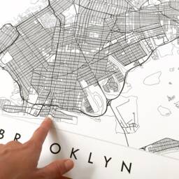 Brooklyn Map Street New York City Drawing Black & White - Art Print Wedding Anniversary Moving Gift Wall Travel Local Decor - thumbnail 2