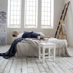Linen Throw Set, Charcoal Blue Blanket & Two Pillow Cover - thumbnail 3