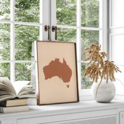 Australia Map Boho Wall Art Print Mid Century Travel Poster - thumbnail 2