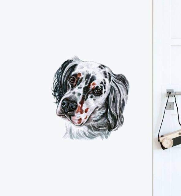 English Setter Dog Wall Sticker Decal - Dogs & Pets Stickers, Art, Decals, Kids Animals Decals