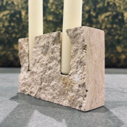 Handcrafted Travertine Natural Minimalist Candlestick Holder