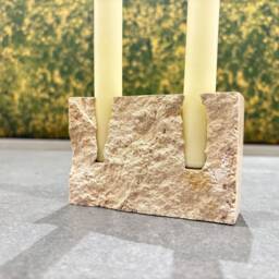 Handcrafted Travertine Natural Minimalist Candlestick Holder - thumbnail 3