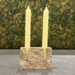 Handcrafted Travertine Natural Minimalist Candlestick Holder - thumbnail 4