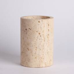 Handmade Travertine Cylinder Vase Natural Stone Wine Chiller - thumbnail 3