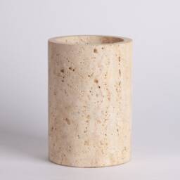 Handmade Travertine Cylinder Vase Natural Stone Wine Chiller - thumbnail 2