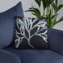 Blue Seaweed Throw Pillow. 18x18 Pillow Case. Dark Teal & Aqua Glam Nautical D??cor. Bohemian Sofa - thumbnail 4