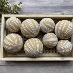 Yellow Striped Rag Balls - Farmhouse Bowl Filler - thumbnail 2