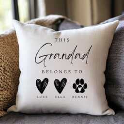 Fathers Day, Grandad Gifts, Personalised Cushion, Gifts For Him, Throw Blanket, Grandpa Home Decor, Custom - thumbnail 3