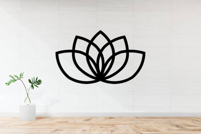 Lotus Wall Art - Minimalist Metal Decor Laser Cut Flower Design Zen Yoga Hanging Spiritual Home Accent - image 1