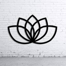 Lotus Wall Art - Minimalist Metal Decor Laser Cut Flower Design Zen Yoga Hanging Spiritual Home Accent - thumbnail 2