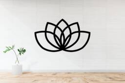 Lotus Wall Art - Minimalist Metal Decor Laser Cut Flower Design Zen Yoga Hanging Spiritual Home Accent - thumbnail 1