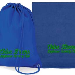 Personalised Swim Bag & Towel Set - Embroidered With Your Name/School Swimming Club Back To Gift - thumbnail 2
