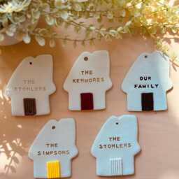 Personalized Clay Family Wall Hanging - Handmade House & Heart Name Plaque Gift - thumbnail 4