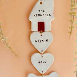 Personalized Clay Family Wall Hanging - Handmade House & Heart Name Plaque Gift - thumbnail 3
