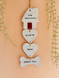 Personalized Clay Family Wall Hanging - Handmade House & Heart Name Plaque Gift - thumbnail 1