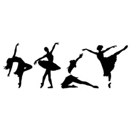 Ballet Dancers Silhouette - Wall Decal Custom Vinyl Art Stickers - thumbnail 3