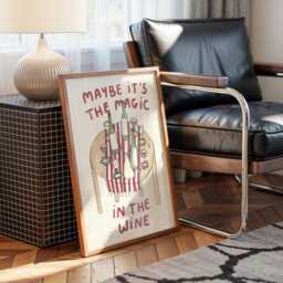 Maybe It's The Magic in Wine Wall Print - Olivia Dean Dive Music Art Love Gifts For Girls Lovers Drink Themed Prints - thumbnail 3