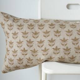 Block Print Lumbar Pillow Cover Floral Batik, Indian Textile - thumbnail 2
