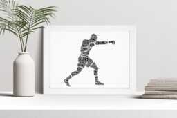 Personalised Male Boxer Word Art Print, Boxing Gift, Custom Wall Framed Picture, Present For Men, Boys Nl - thumbnail 1