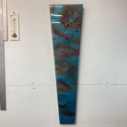 Modern Abstract Narrow Long Thin Unusual Resin Clocks, Wall Art Clock, Kitchen Home Decor - thumbnail 3