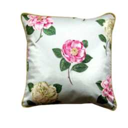 Sanderson Lamorna Camellias Cushion Cover Pink Floral Chintz Pillow - thumbnail 1