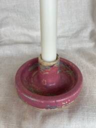 Dark Pink Candlestick Holder, Rose Candle Gift Homeware, Boho Home Decor, Bright Holder