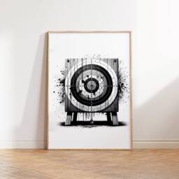 Archery Print Set - Of 3 Prints - Watercolour Painting Posters For Kids Archer Wall Art Gift Ideas Black Decor - thumbnail 3