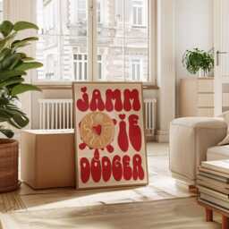Jammie Dodger Biscuit Print Wall Art Print, Kitchen Poster, Cute Food For Kitchen, Retro British 2567 - thumbnail 3