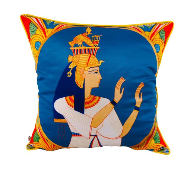 Decorative Pillows, Cushion Cover, Silk Pillowcase, Throw Pillow, Chinoiserie, Egyptian Gifts, Egypt - image 1