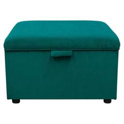 Handmade Teal Velvet Square Storage Ottoman - Upholstered Footstool British Custom Made - thumbnail 3