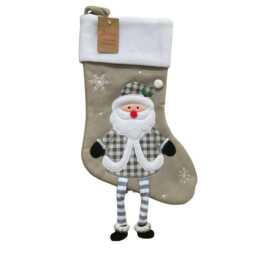 Personalised Christmas Stocking Deluxe Luxury Silver Stockings Xmas Eve Gift Embroidered Name Children's Santa Sack Boys Girls Kids Present - thumbnail 2