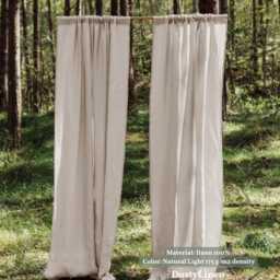 Sliding Glass Door Linen Curtains - Extra Wide Back Tab Drapes For Bedroom, Kitchen Or Living Room - thumbnail 2