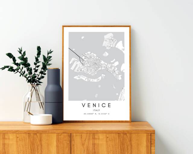 Venice Italy Map Art Print Minimalist City Poster - image 1