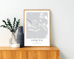 Venice Italy Map Art Print Minimalist City Poster - thumbnail 1
