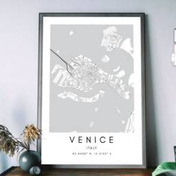 Venice Italy Map Art Print Minimalist City Poster - thumbnail 3