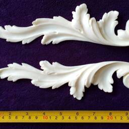 Pair Gilt Gold Or White French Style Decorative Wall Furniture Moulding Pediment Onlay Applique Plastic Decoration - thumbnail 2