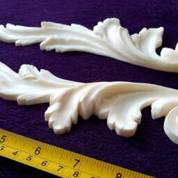 Pair Gilt Gold Or White French Style Decorative Wall Furniture Moulding Pediment Onlay Applique Plastic Decoration - thumbnail 3