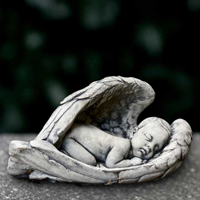 Sleeping Angel Sculpture Concrete Statue Outdoor Children Decoration Resting Cherub Ornament Memorial Figurine Lover Gift - image 1