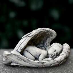 Sleeping Angel Sculpture Concrete Statue Outdoor Children Decoration Resting Cherub Ornament Memorial Figurine Lover Gift - thumbnail 1