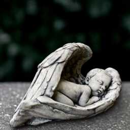 Sleeping Angel Sculpture Concrete Statue Outdoor Children Decoration Resting Cherub Ornament Memorial Figurine Lover Gift - thumbnail 4
