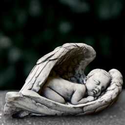 Sleeping Angel Sculpture Concrete Statue Outdoor Children Decoration Resting Cherub Ornament Memorial Figurine Lover Gift - thumbnail 3