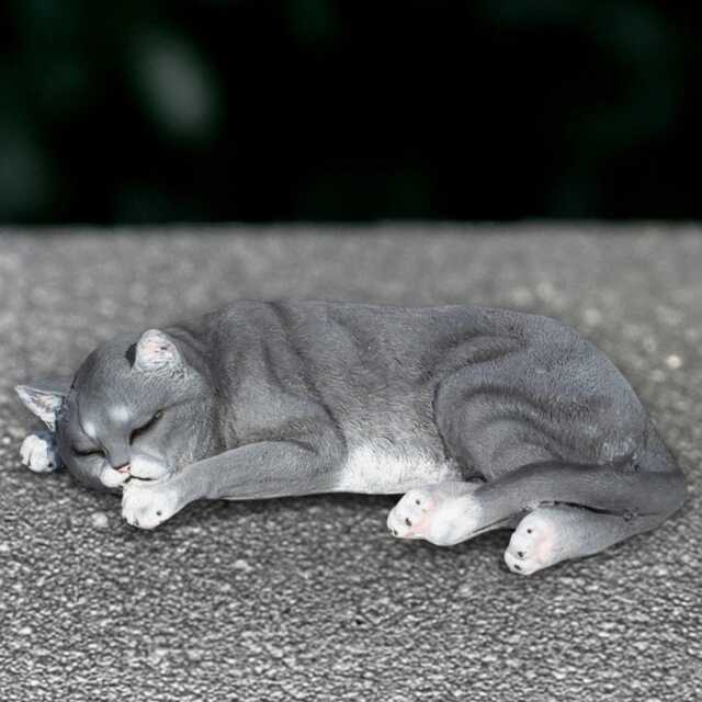 Laying Kitty Statue Concrete Cat Sculpture Outdoor Kitten Figurine Stone Pet Ornament Relaxing Decoration Handmade Yard Art - image 1