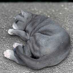Laying Kitty Statue Concrete Cat Sculpture Outdoor Kitten Figurine Stone Pet Ornament Relaxing Decoration Handmade Yard Art - thumbnail 2